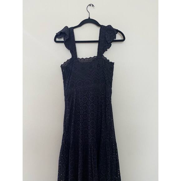 NEW Veronica Beard Black Aislin Eyelet Tiered Maxi Dress sz 00 - Picture 9 of 9